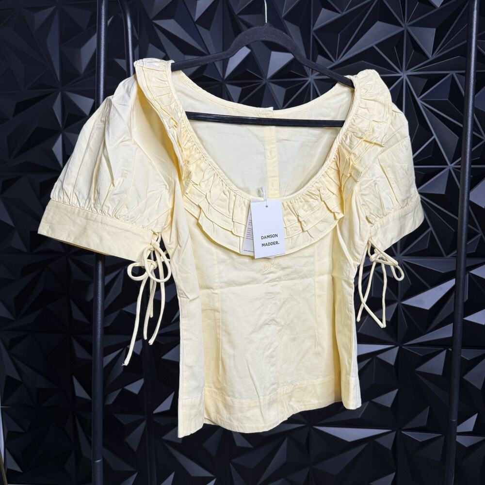 Damson Madder Anke Blouse UK 10 US 6 Butter Yellow Organic Cotton - Picture 4 of 9